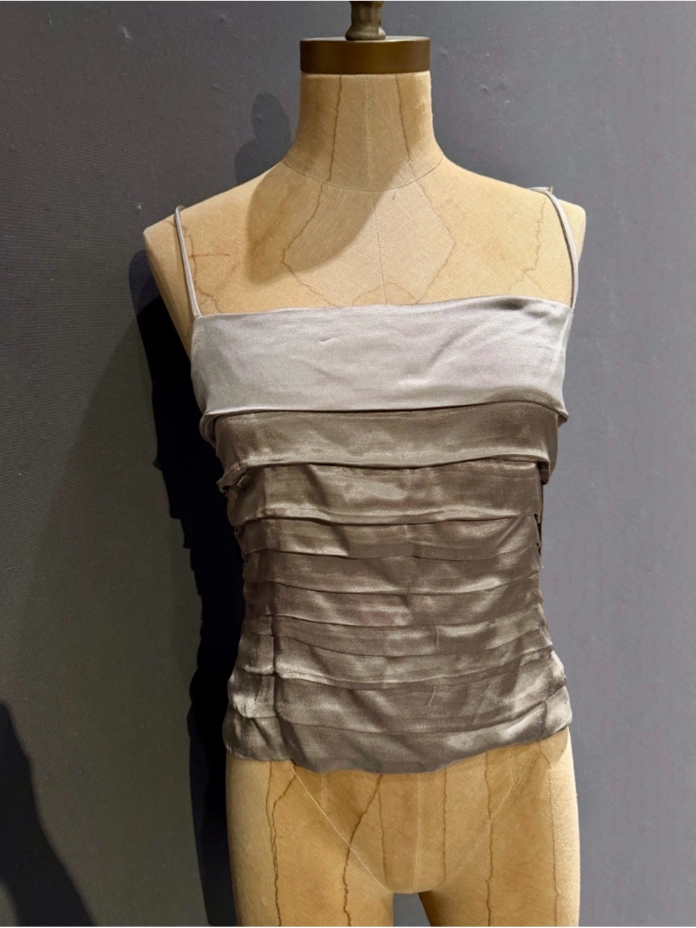 Dissh Satin Ruched Camisole - Silver